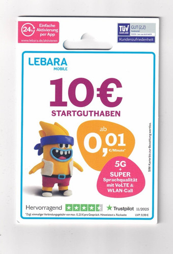 Lebara sim karte prepaid mit - lebara,